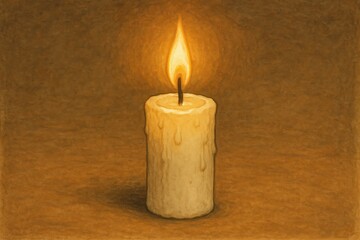 Poster - Elegant Candle Artistry Illuminating a Warm Atmosphere in Simplicity