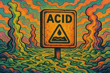 Poster - Vibrant Acid Illustration with Abstract Colorful Background Design