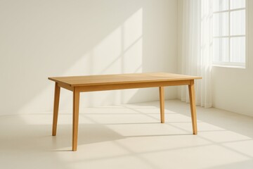 Poster - Minimalist Modern Table in Bright Light with Simple Design
