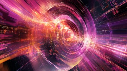 Poster - Dynamic energy burst abstract digital space visual art futuristic environment close-up view digital transformation