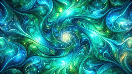 abstract swirling cosmic swirls with celestial nebulae and glowing stardust