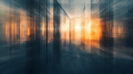 Poster - Abstract urban reflection at sunset cityscape digital art contemporary environment aesthetic view modern concept