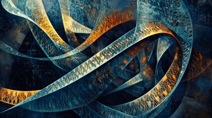 Poster - Dynamic abstract patterns digital art studio graphic design vibrant colors close-up modern aesthetics