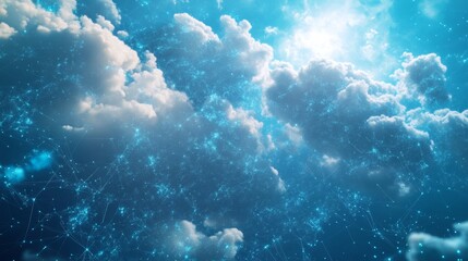 Poster - Celestial event sky over clouds digital art tranquil environment aerial view abstract concept