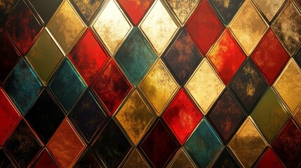 Poster - Vibrant geometric patterns abstract art digital design colorful environment close-up viewpoint contemporary concept