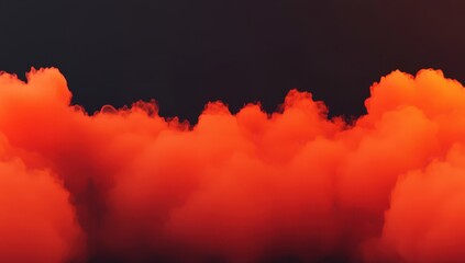Poster - Fiery, orange clouds against a dark sky.  A dramatic, surreal vista of vibrant,  glowing clouds