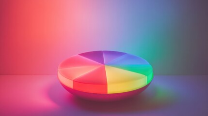 Poster - Colorful Geometric Light Display on a Minimalist Background