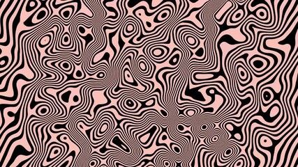 Poster - Abstract Black And Pink Wavy Lines Background Loop Animation Seamless Pattern