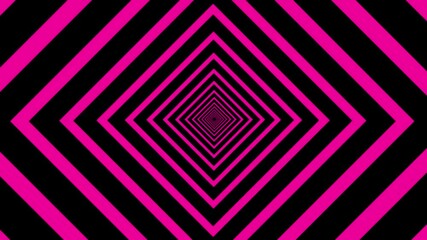 Poster - Abstract Pink And Black Geometric Tunnel Animation Loop Creates Infinite Perspective