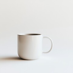 Poster - Minimalist mug resting on a stark white surface, perfect for a cozy drink. A simple yet elegant design for your daily dose of comfort.