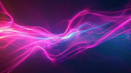 Poster - Abstract pink and blue light streaks on a dark background. Digital artwork of pink and blue swirling color or energy wave. Digital artwork for design and print. Futuristic and vibrant concept. AIG51.