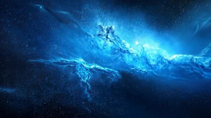 Wall Mural - cosmic energy flow: journey through majestic blue nebulae and glowing stars