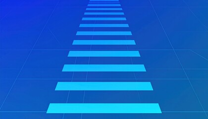 Poster - Dynamic perspective of ascending steps abstract digital environment modern design technology focus