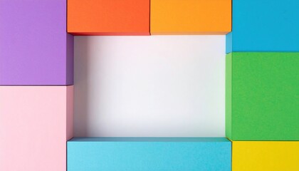 Aufkleber - Colorful geometric shapes creative studio graphic design modern workspace eye-level visual inspiration