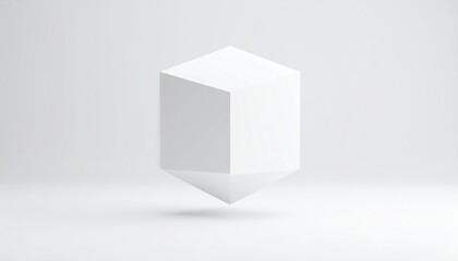 Poster - Dynamic floating cube animation in minimalist studio environment 3d graphic design concept