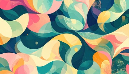 Poster - Flowing waves of colorful abstract art digital canvas graphic design vibrant environment aerial perspective creativity unleashed