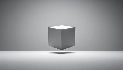 Poster - Floating cube animation minimalist studio 3d render abstract environment eye-level view modern concept