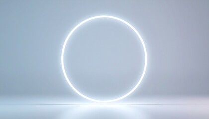 Poster - Illuminated circular glow minimalist studio environment digital art abstract concept modern aesthetic