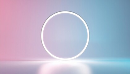 Poster - Dynamic light circle animation studio setting digital art abstract environment close-up viewpoint modern concept