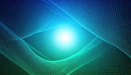 Poster - Dynamic light waves abstract space digital art vibrant colors aerial view conceptual design