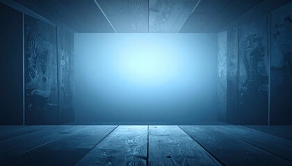 Poster - Illuminated space transformation abstract room digital art minimalist environment central perspective conceptual exploration