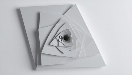 Poster - Dynamic abstract spiral composition modern art gallery digital artwork minimalist environment aerial view visual illusion