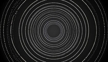 Poster - Dynamic circular light patterns digital art abstract composition dark background centered perspective visual concept