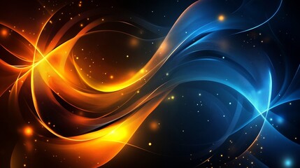 Poster - Dynamic abstract waves digital art vibrant colors background artistic viewpoint energy and motion