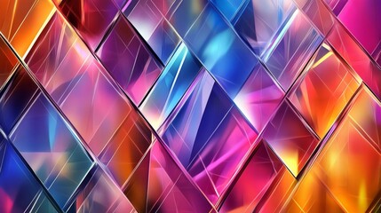 Poster - Vibrant abstract art installation modern gallery digital artwork contemporary environment close-up view colorful composition