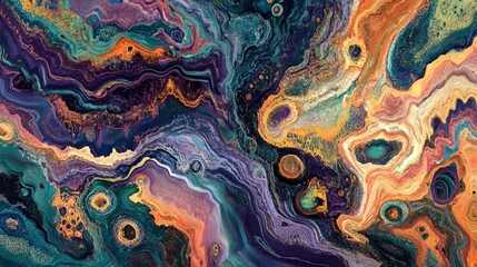 Poster - Dynamic abstract art exploration online gallery digital artwork vibrant colors aerial view modern creativity