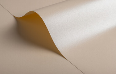 Aufkleber - Creamy beige paper texture with a glossy, satin finish, featuring a gentle wave effect and shimmering gradient, creating a luxurious, minimalistic design with fine sparkling details and a sleek, chic.
