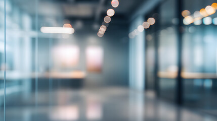 Blurry office interior background with doorway modern workspace corporate environment close-up view
