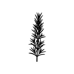 Poster - Evergreen Silhouette: A simple, elegant silhouette of an evergreen branch, its delicate needles reaching towards the sky, evoking a sense of natural purity and timelessness.