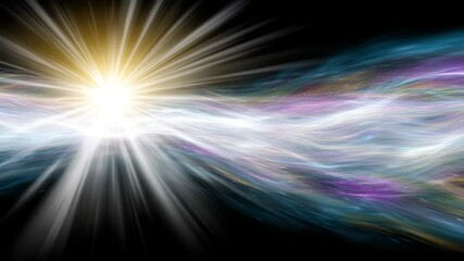 Wall Mural - abstract cosmic light explosion with colorful energy waves