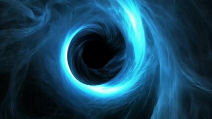Poster - Swirling blue smoke vortex creates a mesmerizing effect against a dark background, a vortex consisting of blue smoke on a black background