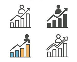 Aufkleber - Trend indicators showcase growth and progress with various chart styles and figures