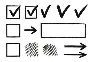 Leinwandbilder - Checklist and doodle elements for organization and planning tasks in a simple design