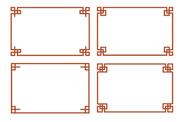 Aufkleber - Decorative frames with intricate patterns in a minimalist style for artistic presentations and creative projects