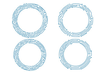 Aufkleber - Designs of circuit-like patterns showcasing technological artistry in a creative arrangement