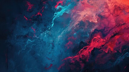Poster - Vibrant fluid abstract painting with red, yellow, green, and blue hues. Modern digital art. Background image of watercolor fluid and liquid pattern with colorful watercolor stroke. Digital. AIG51.