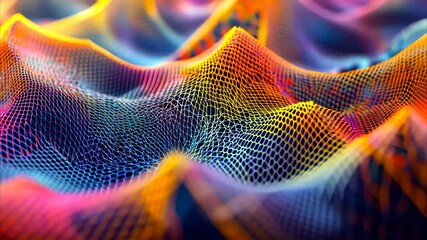 Aufkleber - Exploration of an abstract triangular mesh surface with vibrant colors and seamless design, 4K abstract triangular mesh surface Seamless