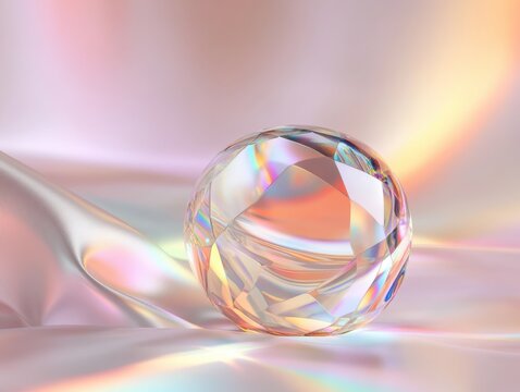 Background reveals prism's swirl in fading light haze