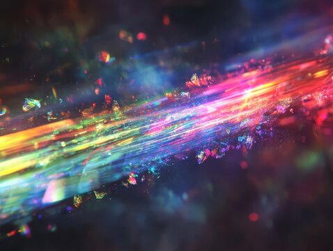 Background reveals prism's streak in scattered light vapor