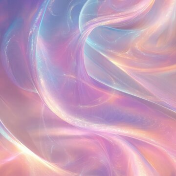 Light swirls, pastel shimmer across the background