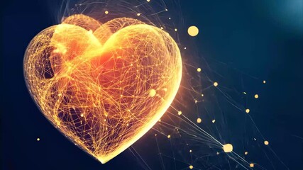 Poster - Heart movement illustrated through abstract light patterns in vibrant colors and dynamic design, heart movement with abstract light background