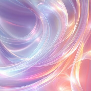 Background reveals pastel shimmer of light swirl curve