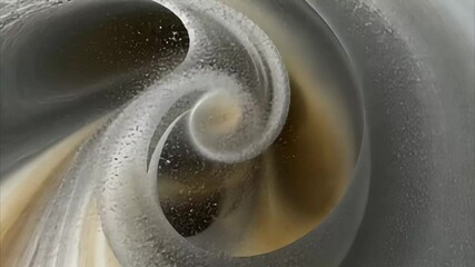 Poster - Particles swirl and create a mesmerizing vortex in abstract cosmic environment, Particles swirling into a vortex