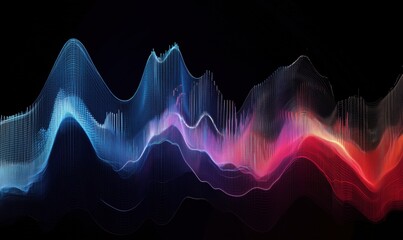 Poster - colorful abstract sound wave visualization with dynamic patterns and gradients