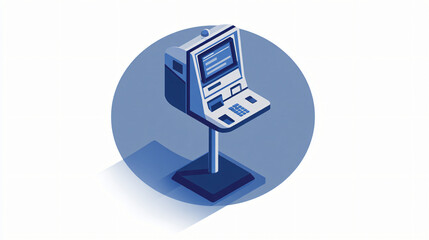 Poster - Ticket machine terminal icon - transport illustration