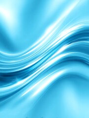 Poster - Abstract Blue Wave Background - Smooth flowing blue waves create an elegant and calming abstract background ideal for websites, presentations, and more